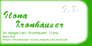 ilona kronhauser business card